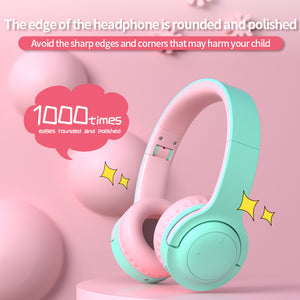 Kinder koptelefoon - hoofdtelefoonPicun-E3-roze-groen - draadloos bluetooth 