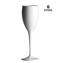 Afbeelding in Gallery-weergave laden, Plastic Champagneglazen wit 17cl Onbreekbaar - 6 stuks