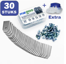 Afbeelding in Gallery-weergave laden, Megoo robotmaaier RVS 30 st voor Husqvarna en Gardena robotmaaiers in plastic box + GELCONNECTOR