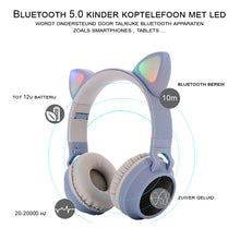 Afbeelding in Gallery-weergave laden, megoo kinder hoofdtelefoon licht blauw met led katoor
