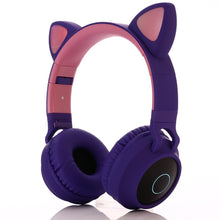 Afbeelding in Gallery-weergave laden, Megoo draadloze kinder koptelefoon met led katoortjes purper - roze