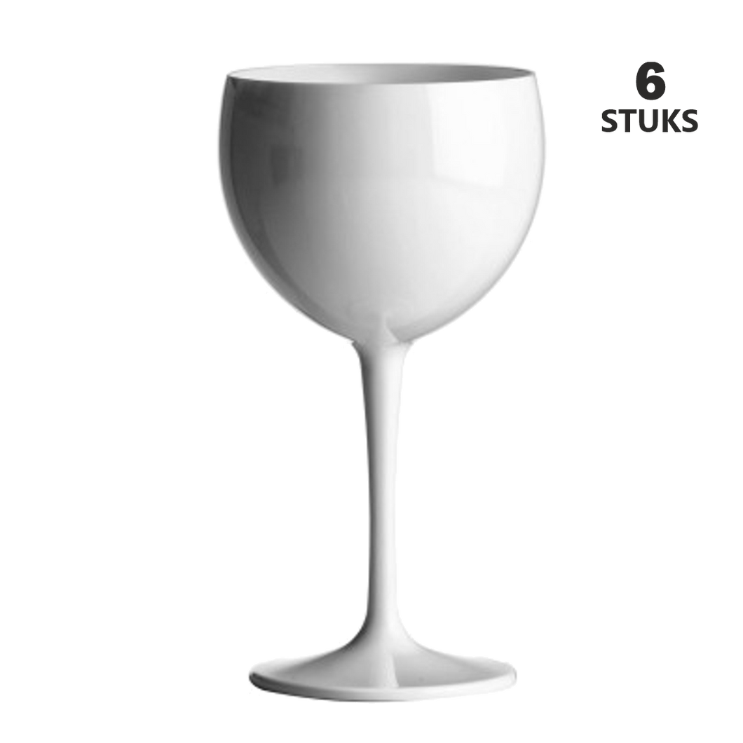 Plastic wijn - gin bol glazen wit 40cl Onbreekbaar - 6 stuks