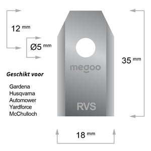 Megoo robotmaaier RVS 30 st voor Husqvarna en Gardena robotmaaiers in plastic box + GELCONNECTOR