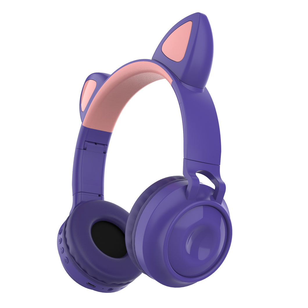 megoo kinder hoofdtelefoon purper-roze met led katoor MEG-028-PR