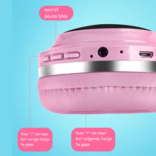 Afbeelding in Gallery-weergave laden, Koptelefoon voor kinderen met engelen vleugels - roze - draadloos - Bluetooth
