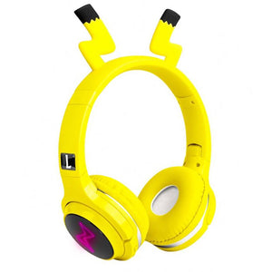 Koptelefoon voor kinderen met cartoon oortjes - geel - draadloos - Bluetooth